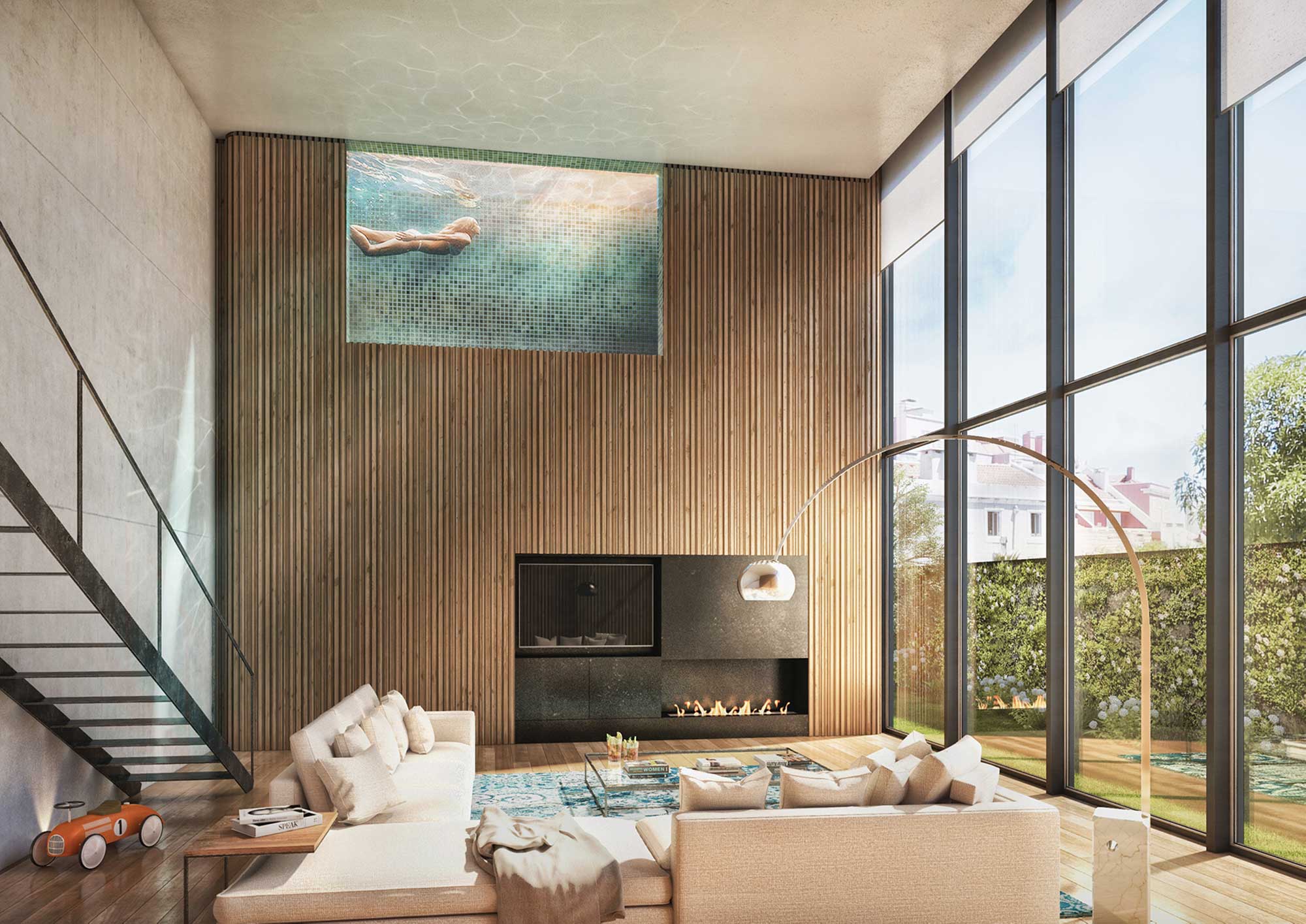 Arrábida Villa - pool and living room